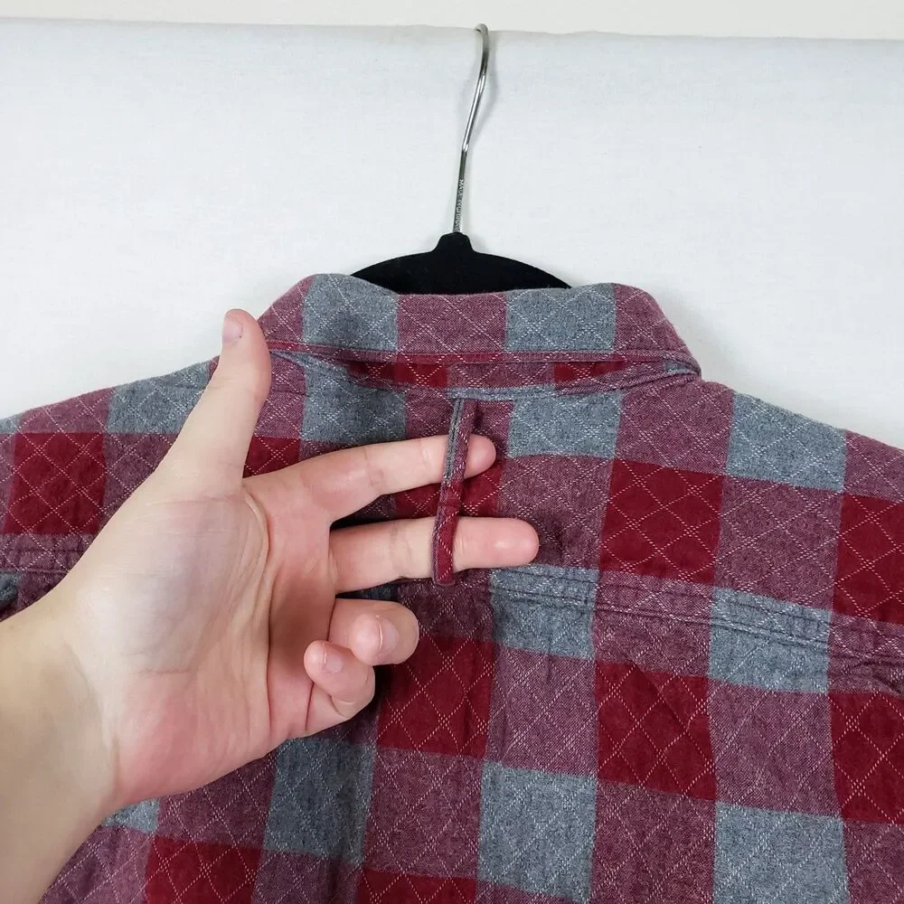 Banana Republic Heritage Workwear Quilted Flannel Shirt Mens S Slim Fit Plaid